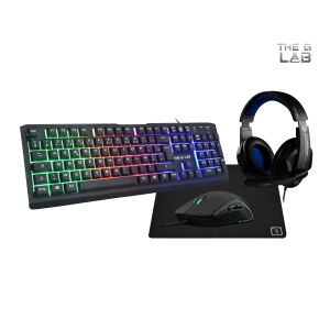 Pack gaming clavier + souris + tapis + micro casque G-LAB - réf. 3760162064582